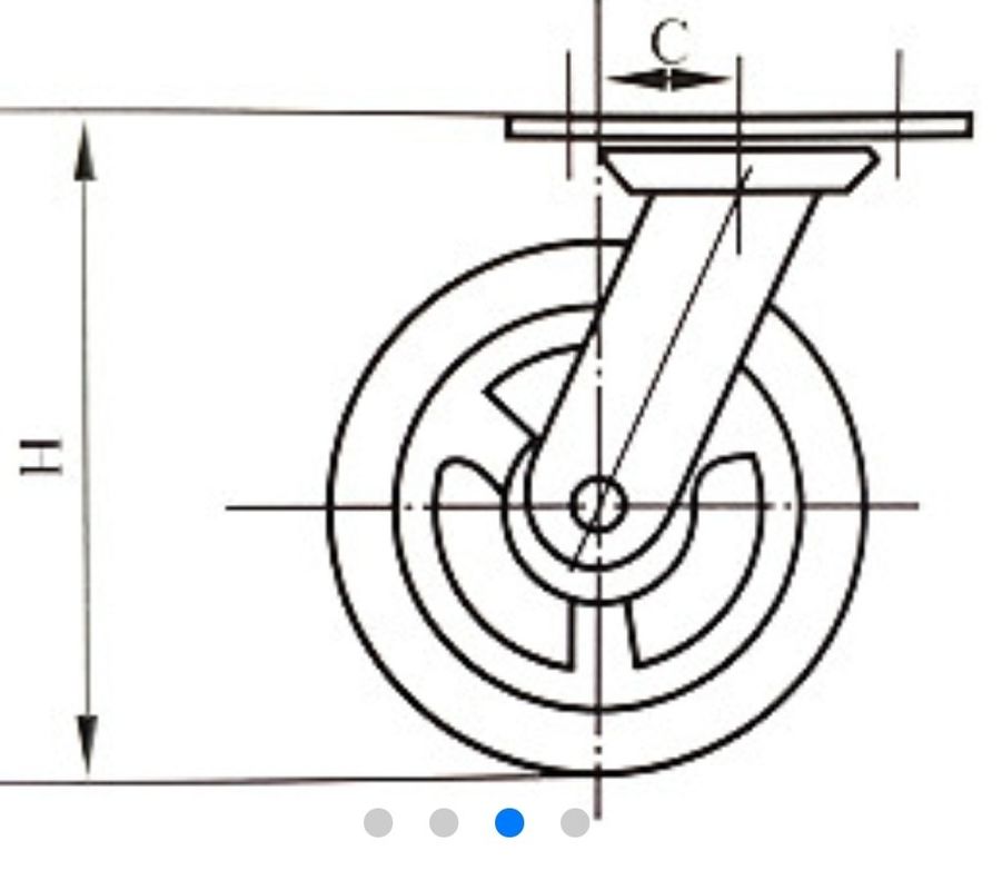 Steel Structure Dumpster Casters 6 Inch Rubber Caster Wheels